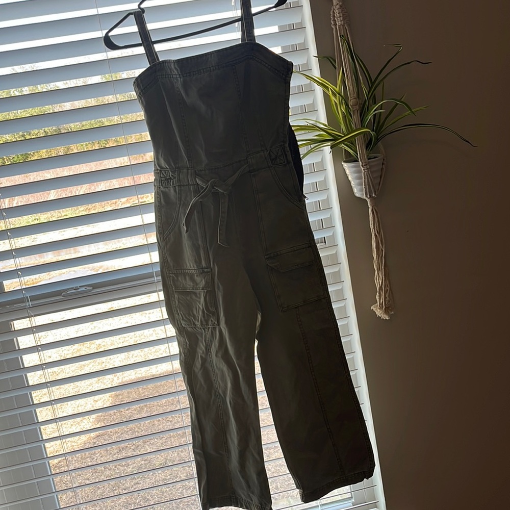 Chelsea and Violet Green Denim Jumpsuit